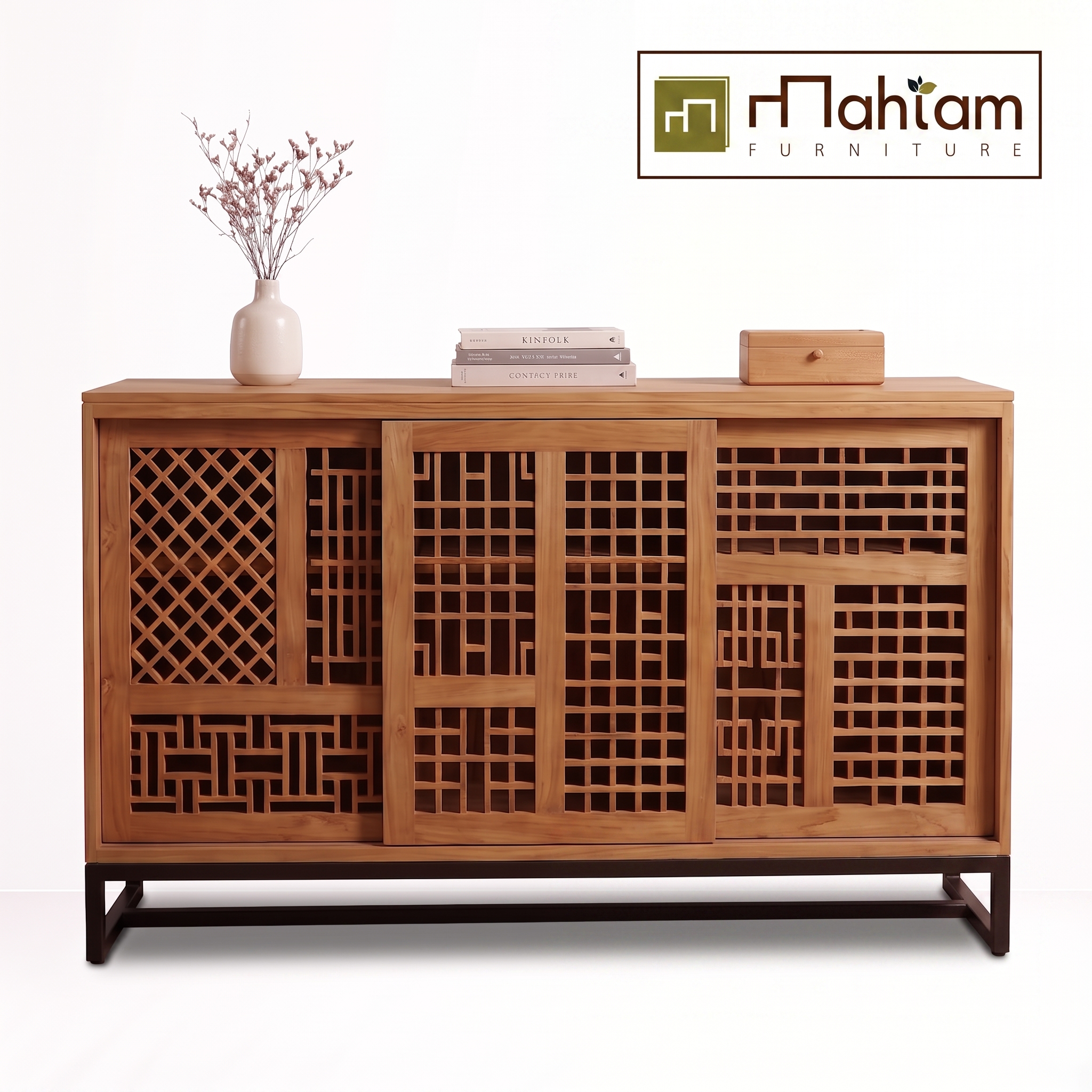 Recycled Teak Wood Lattice Sideboard M-nst02 - Image 2