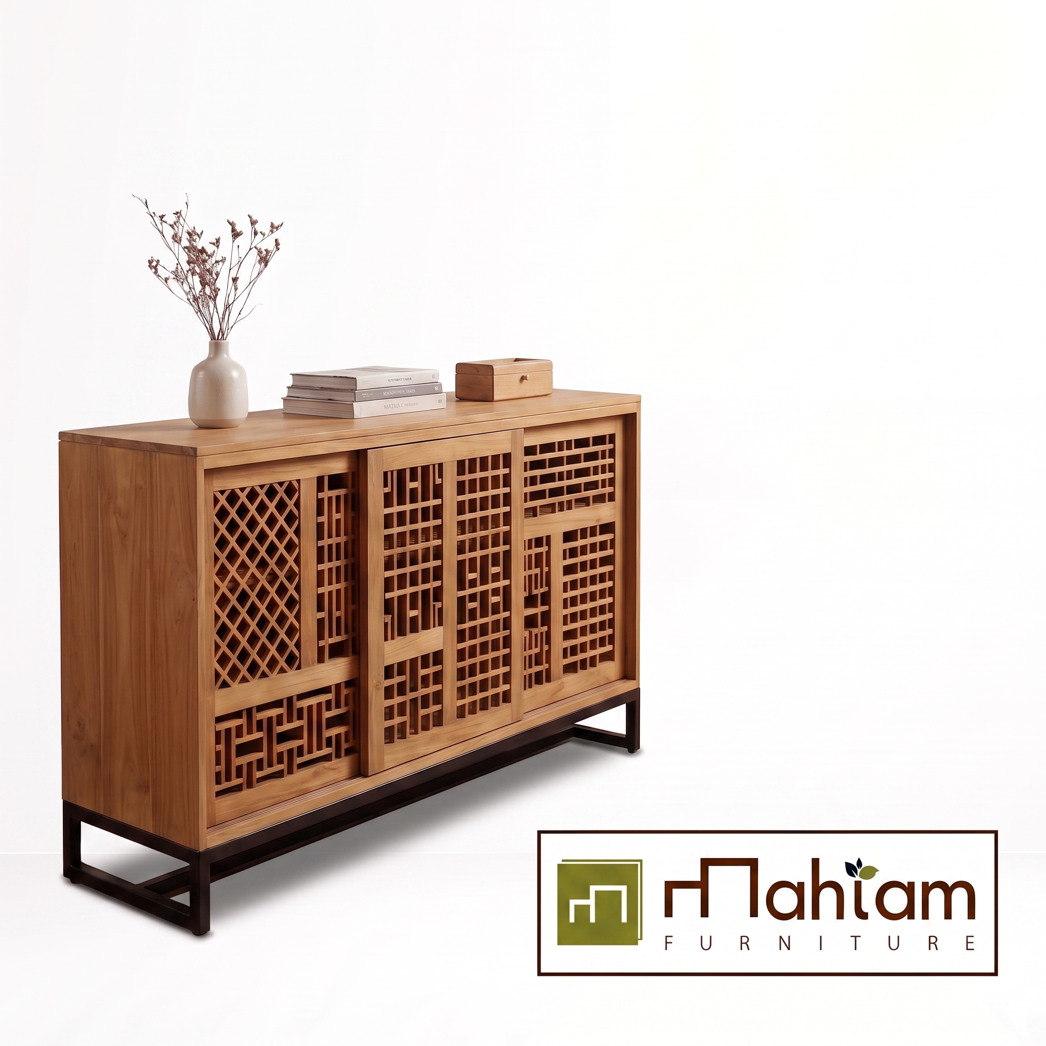 Recycled Teak Wood Lattice Sideboard M-nst02