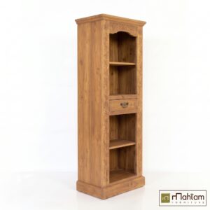 Alternative view of Traditional Carved Teak Tall Bookcase M-ET03