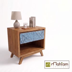 Recycled Teak Wood & Plastic Side Table M-nst01