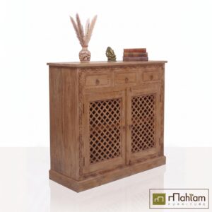Alternative view of Ethnic Carved Recycled Teak Wood Sideboard Cabinet M-ET02