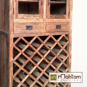 Alternative view of Recycled Teak Wood Wine Cabinet & Display Hutch M-wco01