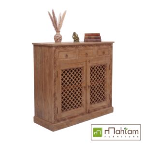 Alternative view of Ethnic Carved Recycled Teak Wood Sideboard Cabinet M-ET02