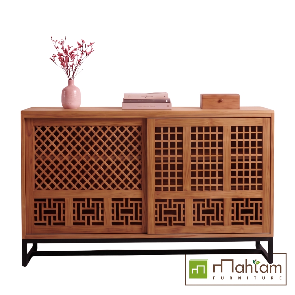 Recycled Teak Wood Lattice Sideboard M-nst02