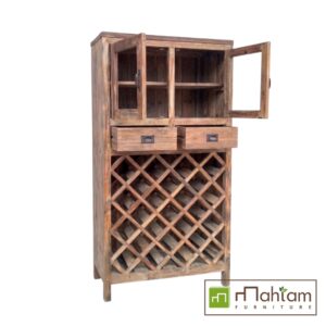 Alternative view of Recycled Teak Wood Wine Cabinet & Display Hutch M-wco01