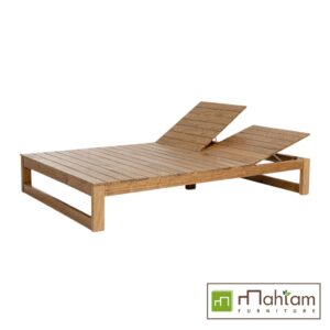 Alternative view of Recycled Teak Double Sun Lounger 215 M-dsb01