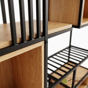 Alternative view of Modern Industrial Asymmetrical Teak Display Shelf M-irtf07