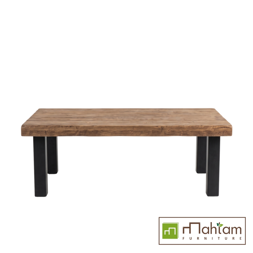Rustic Industrial Teak Block Coffee Table M-irtf10