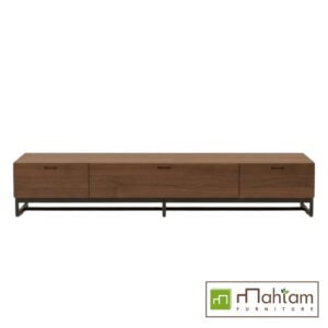 Modern Minimalist Low-Profile Teak TV Stand M-irtf15