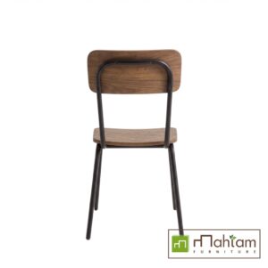 Alternative view of Industrial Teak and Metal Dining Chair M-irtf19