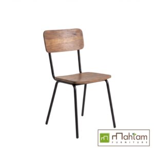 Industrial Teak and Metal Dining Chair M-irtf19 - Image 3