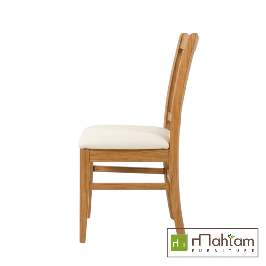 Recycled Teak Slatted-Back Dining Chair M-krm01 - Image 3