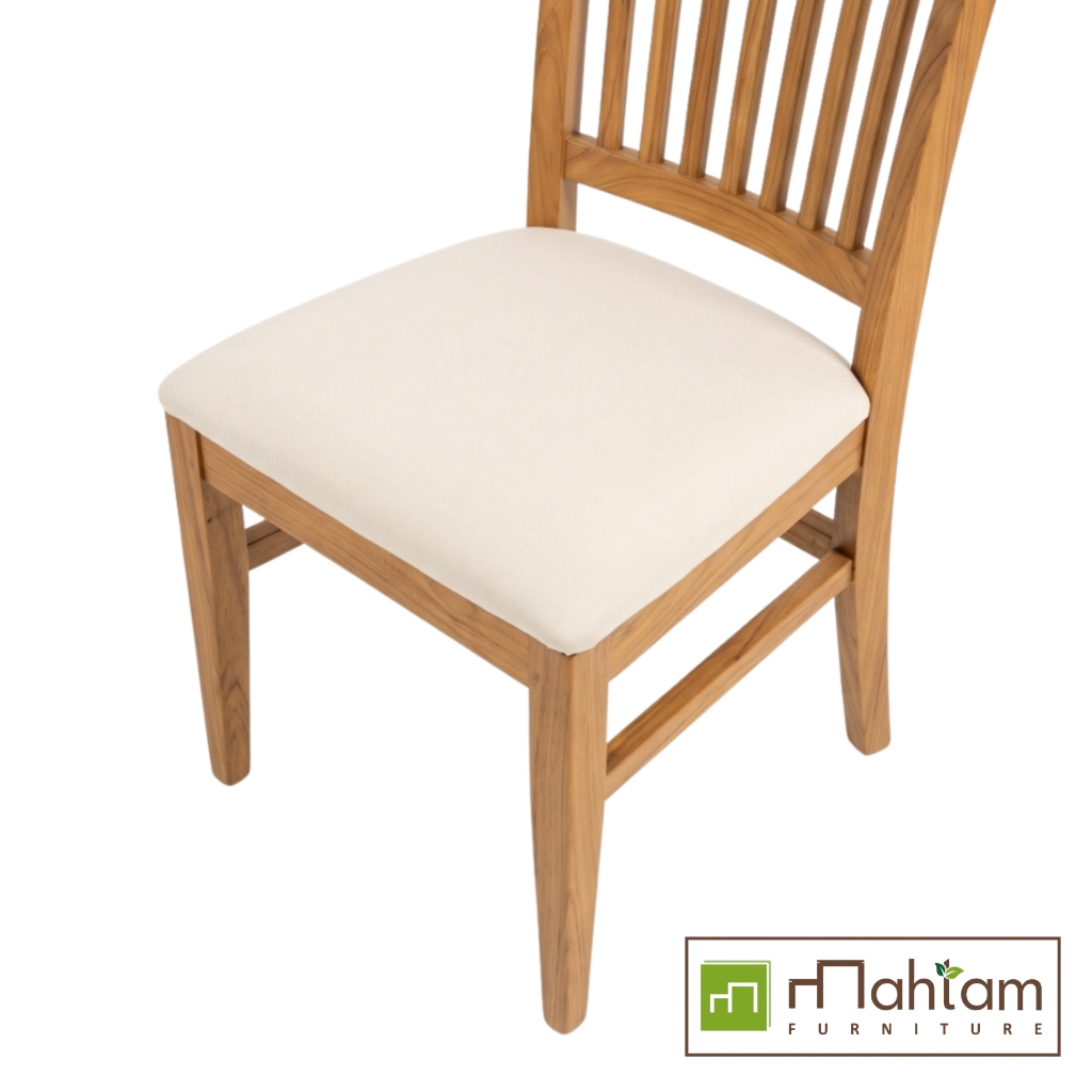 Recycled Teak Slatted-Back Dining Chair M-krm01 - Image 4