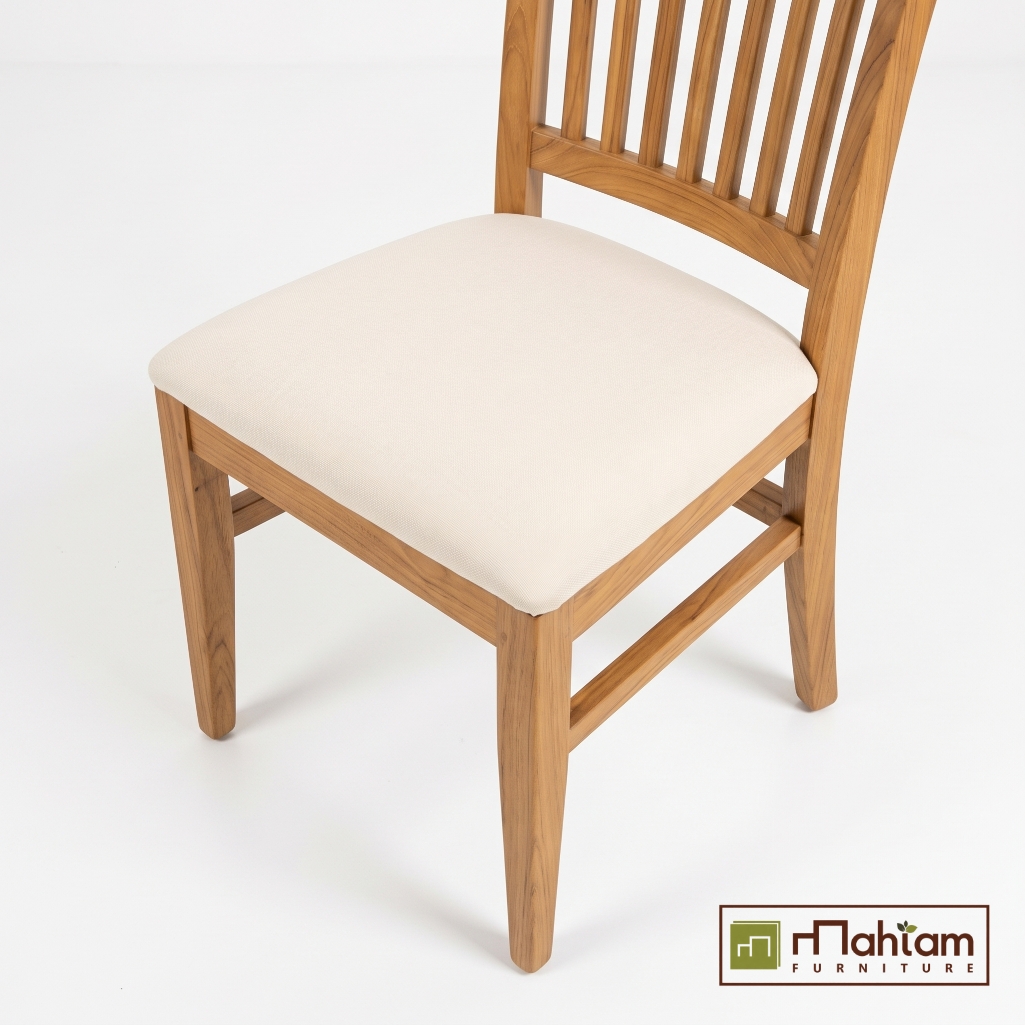 Recycled Teak Slatted-Back Dining Chair M-krm01 - Image 4