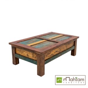 Alternative view of Eco-Friendly Recycled Boat Wood Coffee Table M-rb01