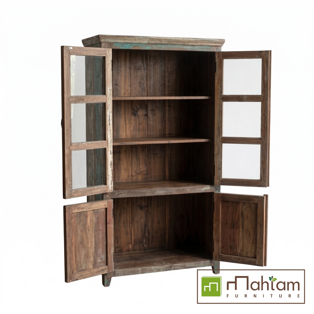 Eco-Friendly Recycled Boat Wood Display Cabinet M-rb02 - Image 2