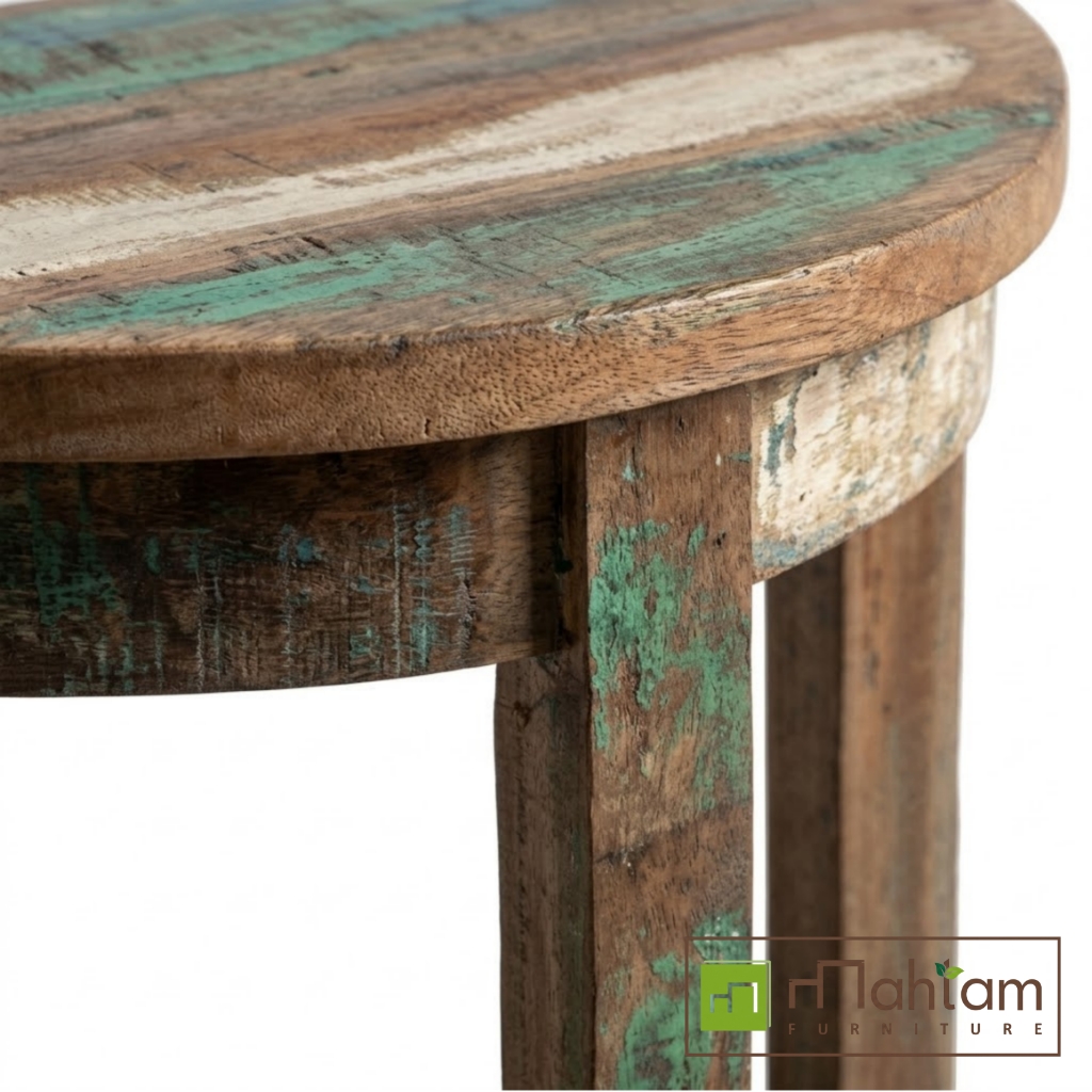 Eco-Friendly Recycled Boat Demilune Console Table M-rb06 - Image 2