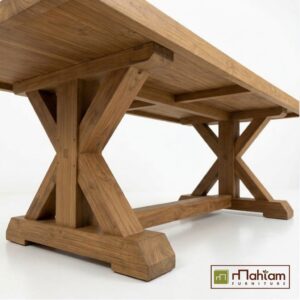 Recycled Teak Trestle Dining Table M-rdt02 - Image 3