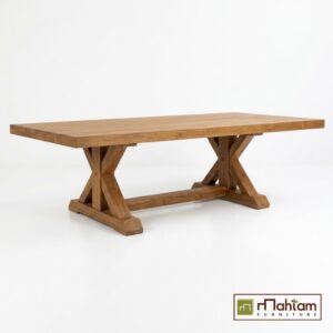 Alternative view of Recycled Teak Trestle Dining Table M-rdt02