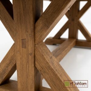 Recycled Teak Trestle Dining Table M-rdt02 - Image 4