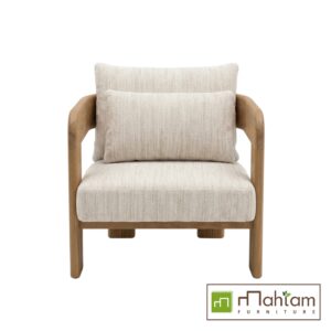 Alternative view of Modern Japandi Solid Teak Lounge Chair M-rtf02