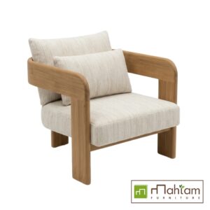 Modern Japandi Solid Teak Lounge Chair M-rtf02