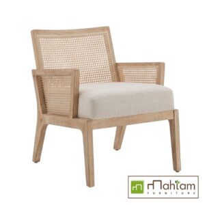 Tropical Coastal Teak and Cane Webbing Lounge Chair M-rtf04