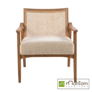 Alternative view of Mid-Century Teak and Cane Accent Chair M-rtf05