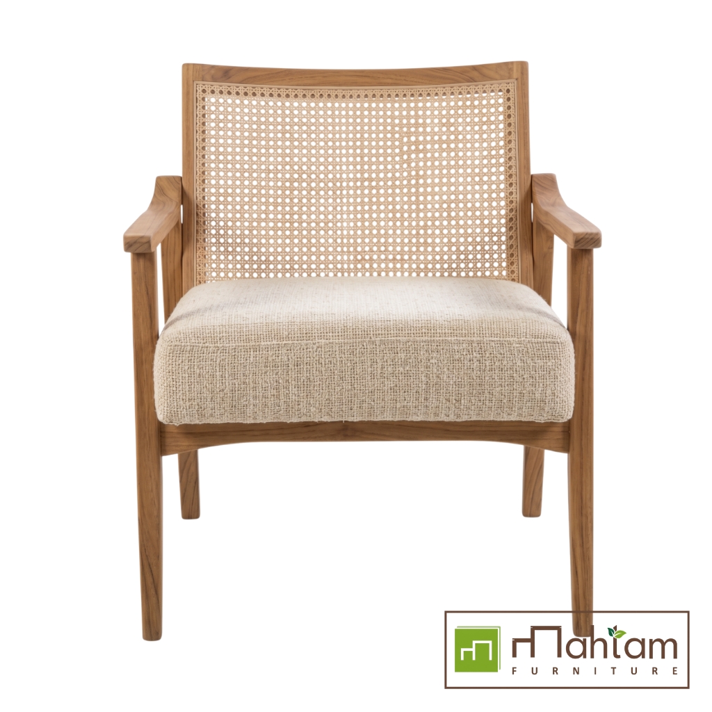Mid-Century Teak and Cane Accent Chair M-rtf05 - Image 2