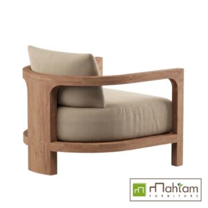 Alternative view of Organic Modern Sculptural Teak Lounge Chair M-rtf12