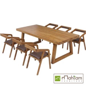 Modern Solid Wood 7-Piece Architectural Dining Set M-rtf23