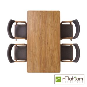 Alternative view of Contemporary Fluted Wood 5-Piece Dining Set M-rtf24