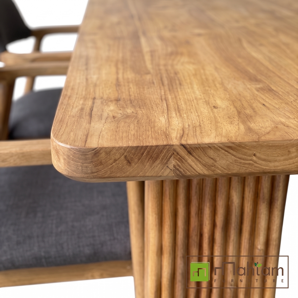 Contemporary Fluted Wood 5-Piece Dining Set M-rtf24 - Image 4