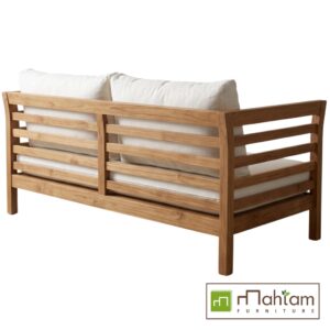 Alternative view of Modern Coastal Teak Slatted Loveseat MFDBe-01
