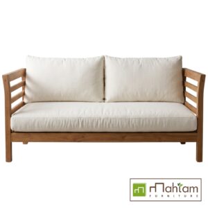 Modern Coastal Teak Slatted Loveseat MFDBe-01 - Image 3