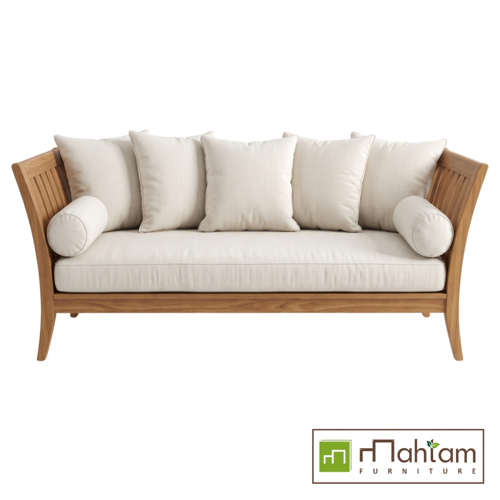 Tropical Coastal Teak Flared Daybed Sofa MFDBe-04 - Image 3