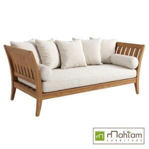 Tropical Coastal Teak Flared Daybed Sofa MFDBe-04