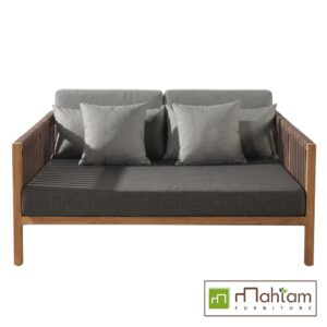 Alternative view of Contemporary Teak & Woven Rope Double Daybed MFDBe-05