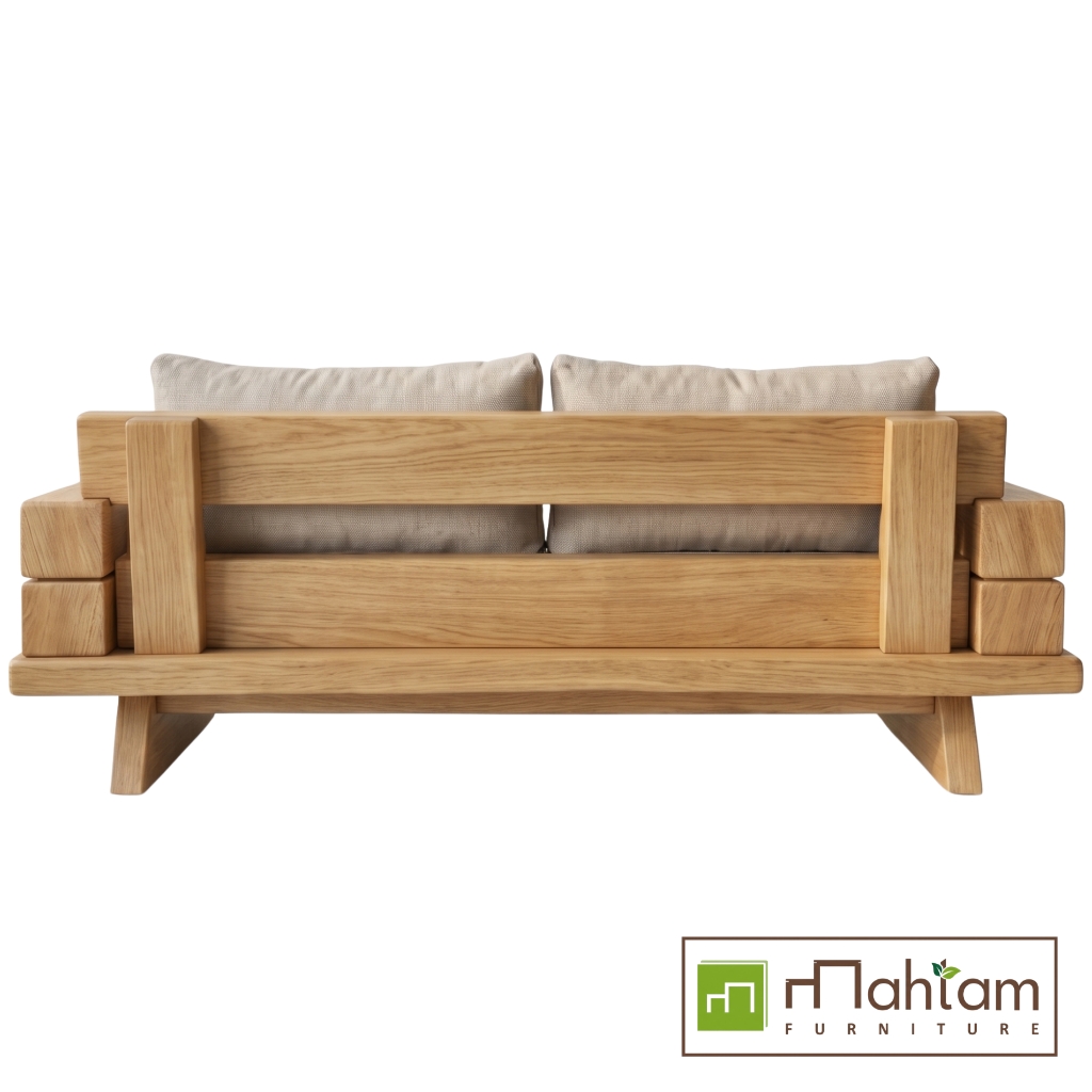 Modern Architectural Stacked Block Teak Sofa MFDBe-10 - Image 3
