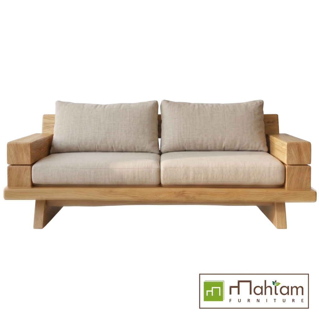 Modern Architectural Stacked Block Teak Sofa MFDBe-10 - Image 2