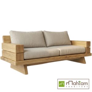 Modern Architectural Stacked Block Teak Sofa MFDBe-10