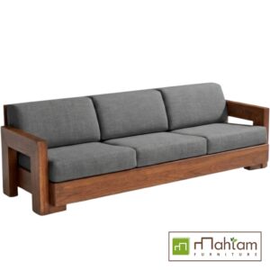 Architectural Dark Teak & Charcoal Extended Sofa MFDBe-11