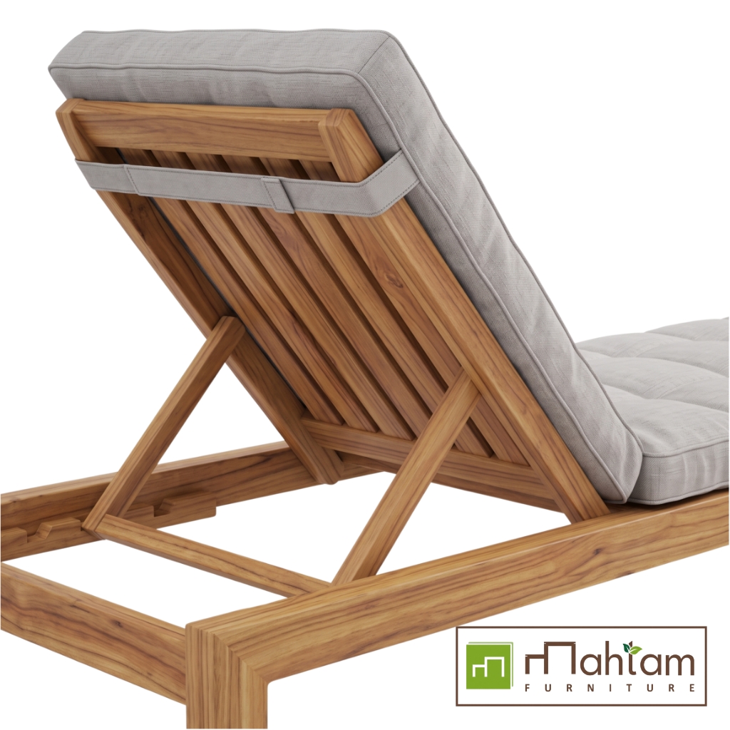Modern Minimalist Teak Sun Lounger/Sunbed MFLC-01 - Image 2