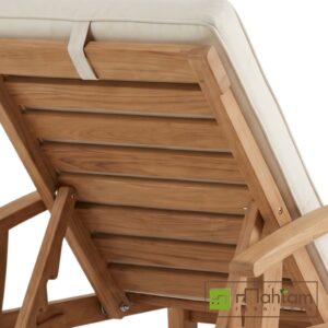 Alternative view of Classic Natural Teak & Cream Sun Lounger MFLC-012