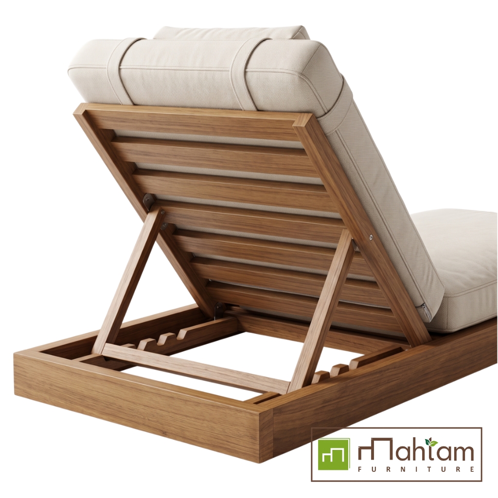Ultra-Low Profile Teak Platform Sun Lounger MFLC-04 - Image 2