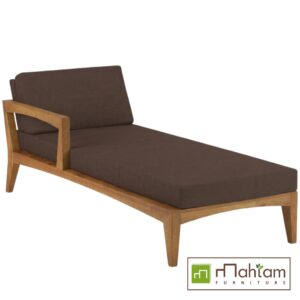 Modern Teak Outdoor Daybed & Sun Lounger with Armrest MFLC-06