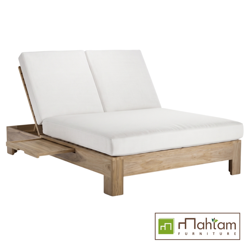 Luxury Teak Double Sun Lounger/Sunbed MFLC-07